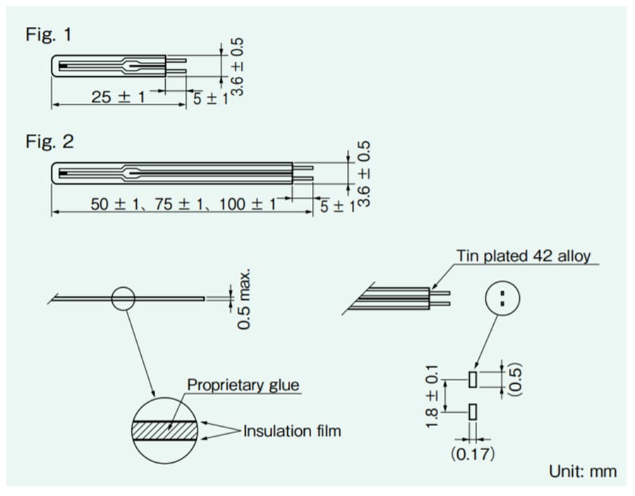 Mechanical Drawing - Semitec USA JT Thermistors