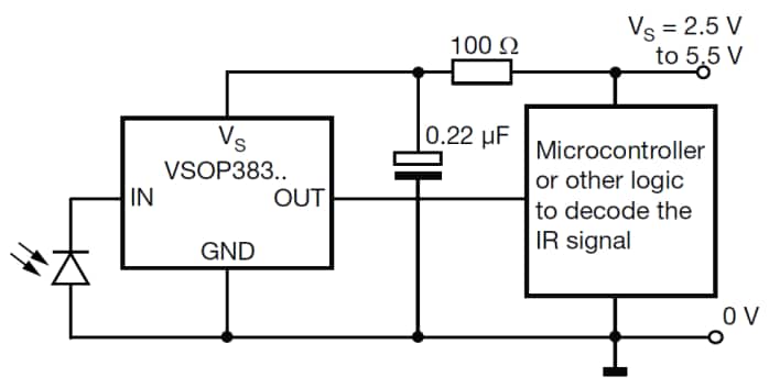 Vishay Semiconductors Preamplifier Circuit for IR Remote Control