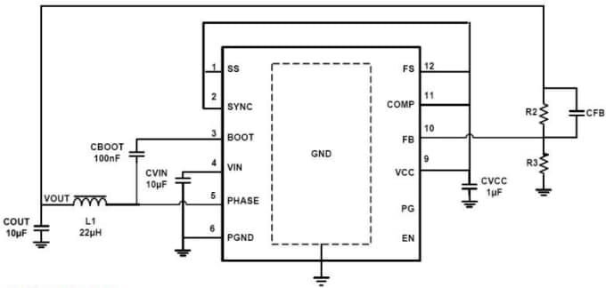 Block Diagram - Renesas Electronics ISL85410 1A Buck Regulators