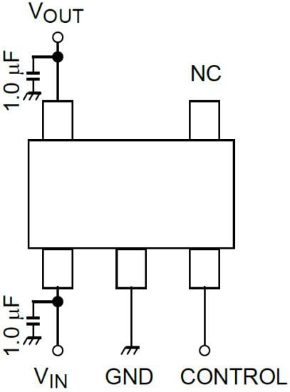 Application Circuit Diagram - Toshiba TCR3DF Series CMOS LDO Voltage Regulators