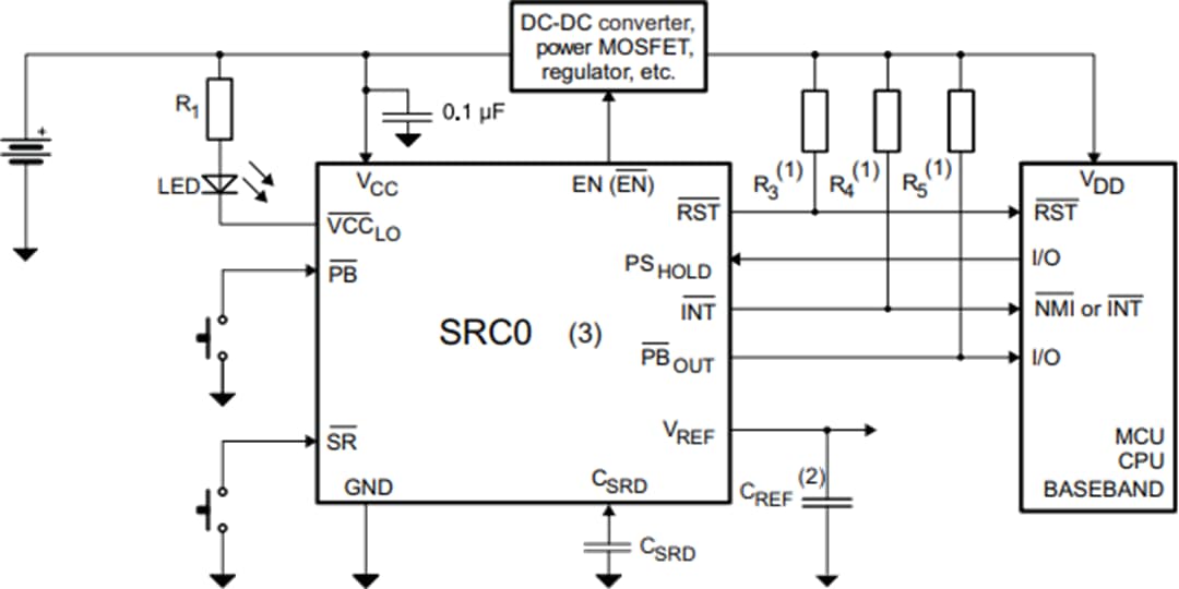 Application Circuit Diagram - STMicroelectronics SRC0 Smart Reset™ Switch