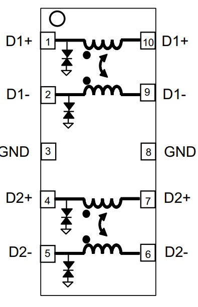 STMicroelectronics ECMF04-4HSWM10 Common-Mode Filter