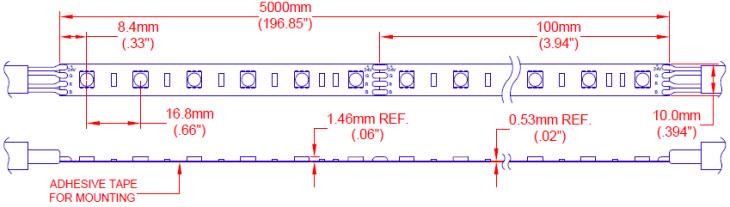 JKL Components ZFS-105000-24RGB 24V RGB LED Flex Ribbon