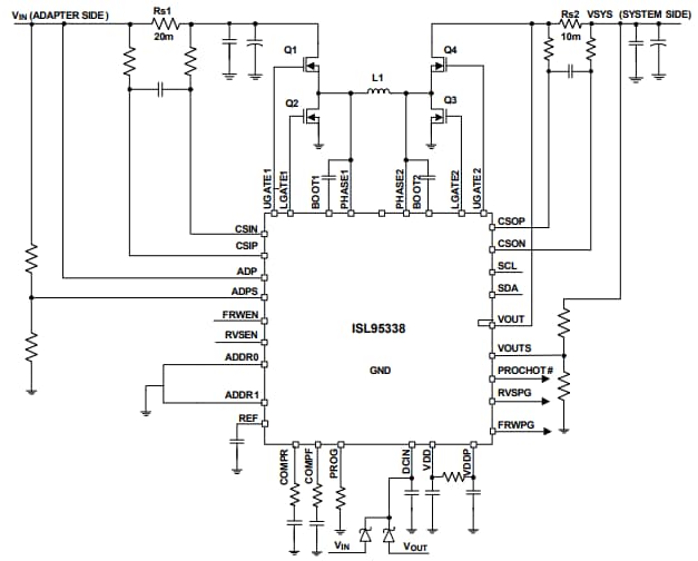 Application Circuit Diagram - Renesas Electronics ISL95338 Voltage Regulator