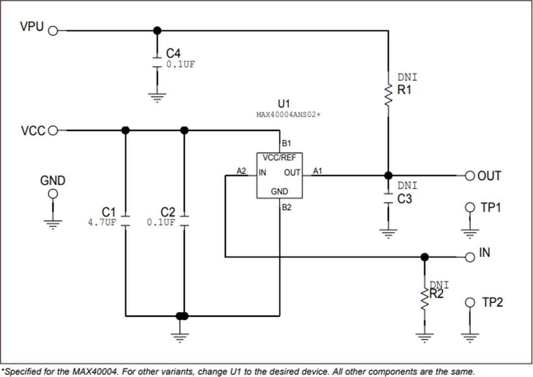 Schematic - Analog Devices / Maxim Integrated MAX40002-MAX40005 Evaluation Kits