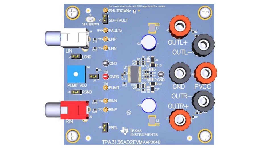 Location Circuit - Texas Instruments TPA3136AD2EVM Audio Amplifier Evaluation Module