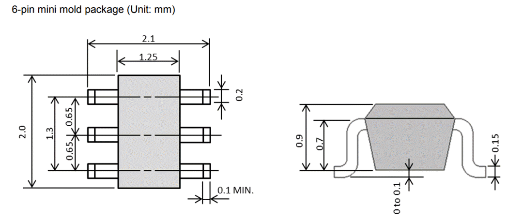 Mechanical Drawing - CEL CG2409M2 GaAs MMIC SPDT RF Switch