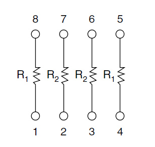 Schematic - Vishay / Thin Film DFN Dual Flat Thin Film Resistor Networks