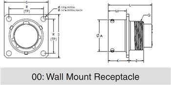 Mechanical Drawing - Amphenol Industrial LPT Connectors