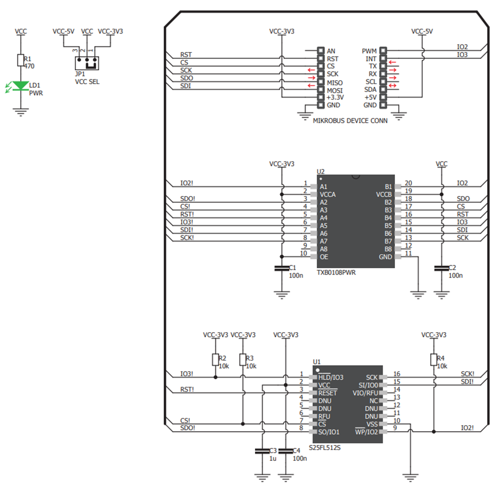Schematic - Mikroe Flash 4 click (MIKROE-3191)