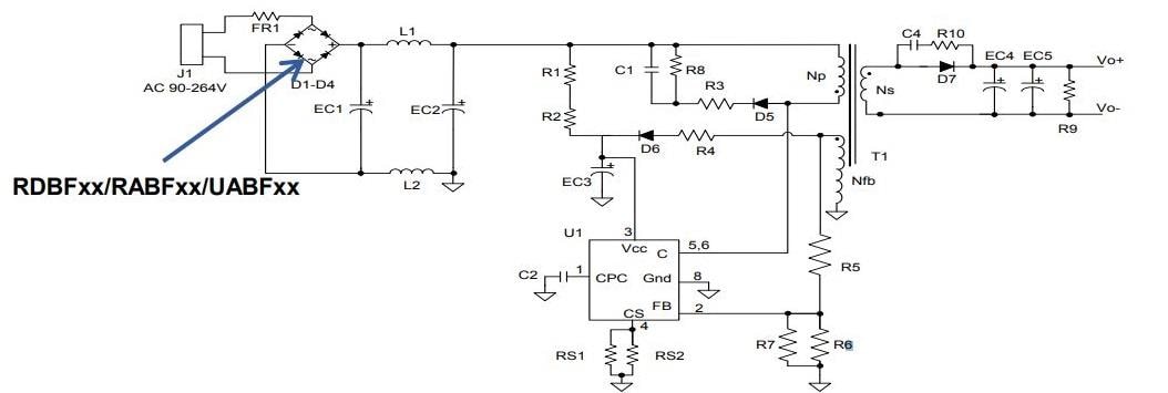 Application Circuit Diagram - Diodes Incorporated Miniature Surface Mount Bridge Rectifiers