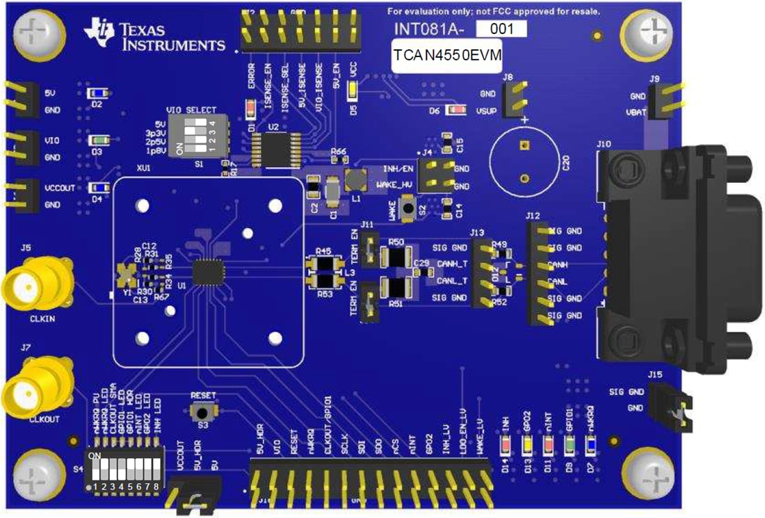 Mechanical Drawing - Texas Instruments TCAN4550EVM Controller Evaluation Module (EVM)