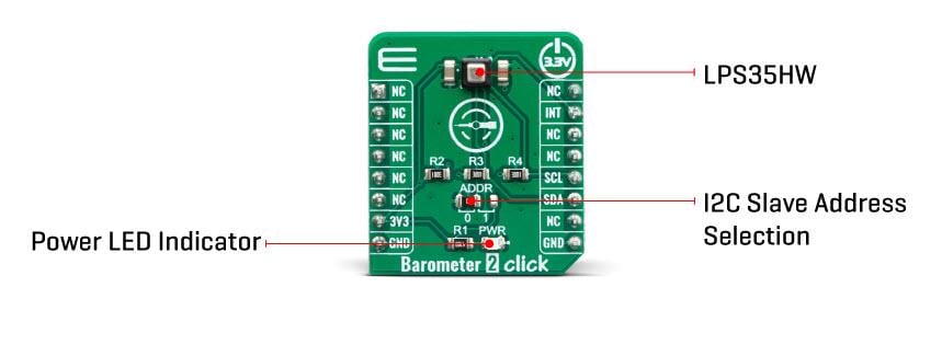Mikroe MIKROE-3603 Barometer 2 Click