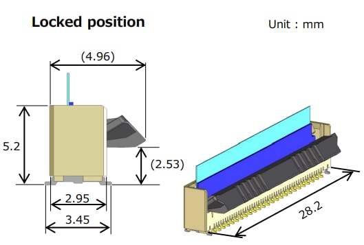 Chart - Hirose Electric TF38 0.5mm Front Flip FPC/FFC Connectors