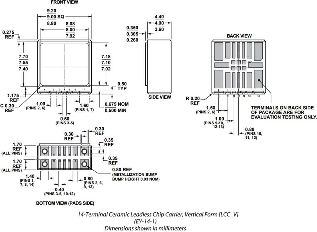 Mechanical Drawing - Analog Devices Inc. ADXRS453 Digital Output Gyroscope