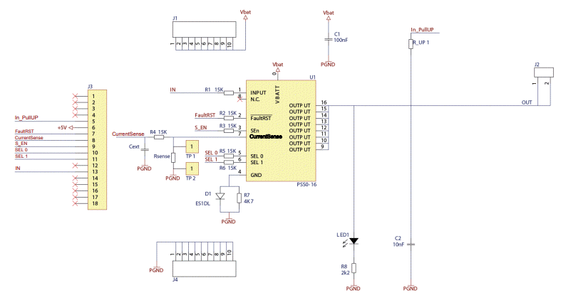 Schematic - STMicroelectronics VND7E040AJ Evaluation Board