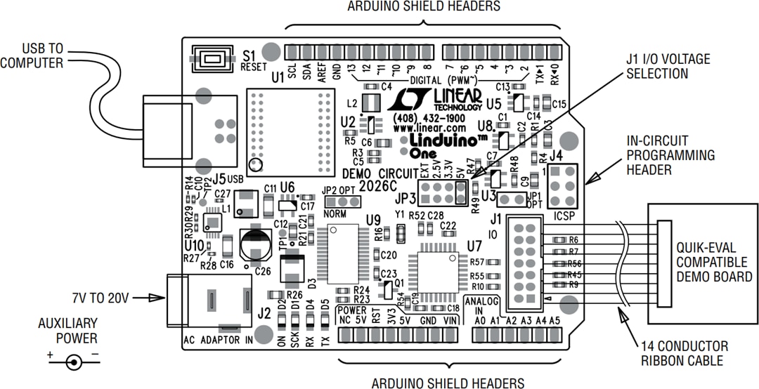 Mechanical Drawing - Analog Devices Inc. Linduino® One (DC2026)