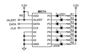 Application Circuit Diagram - Microchip Technology MIC74 I/O Expanders