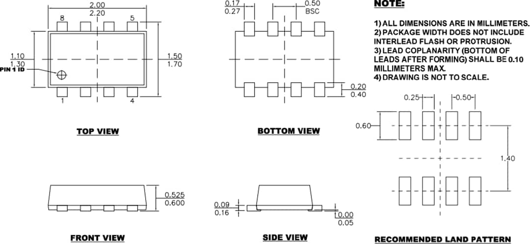 Mechanical Drawing - Monolithic Power Systems (MPS) MP2332C 650kHz Synchronous Step-Down Converter