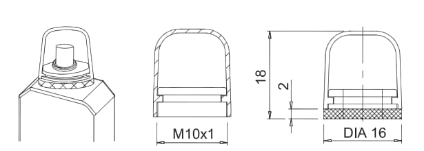 Mechanical Drawing - Altech DC TR11 C Circuit Breaker Accessory
