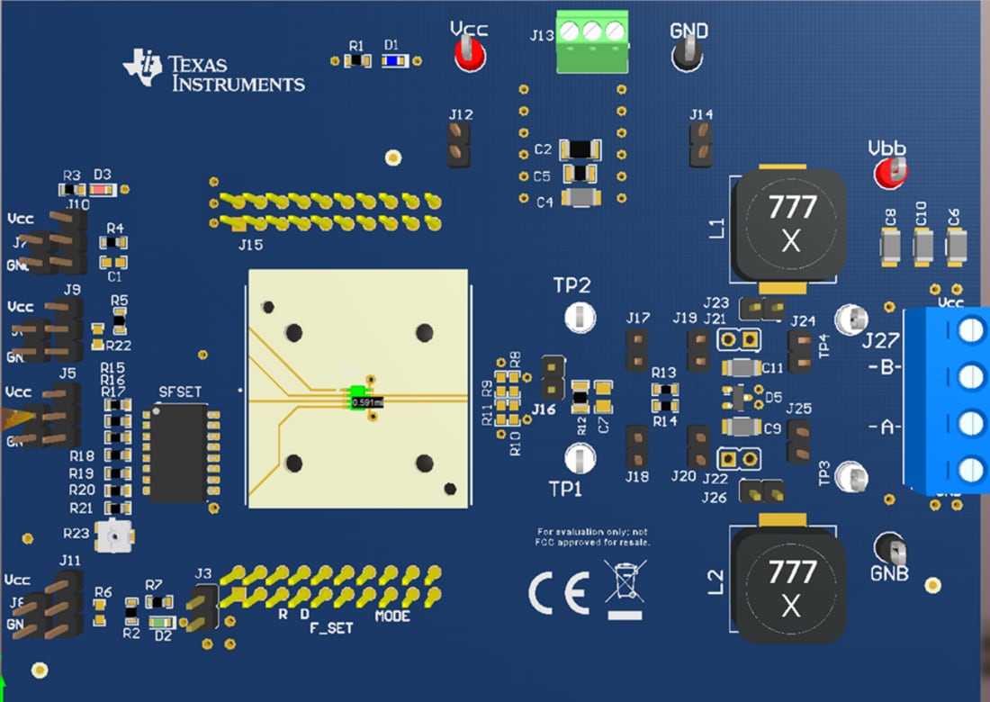 Mechanical Drawing - Texas Instruments THVD8000EVM Transceiver Evaluation Module (EVM)