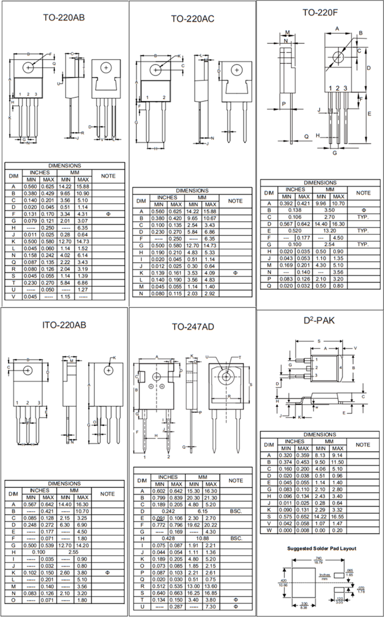 Mechanical Drawing - Micro Commercial Components (MCC) Fast Recovery Diodes (FRED)