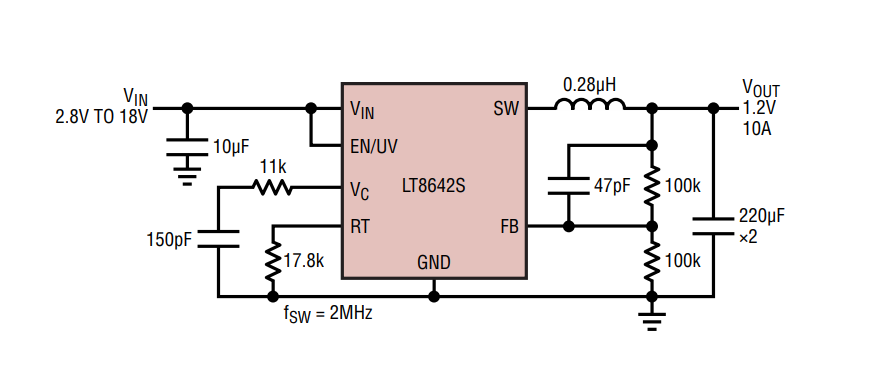 Application Circuit Diagram - Analog Devices Inc. LT8642S/LT8642-1 Step-Down Silent Switchers 2