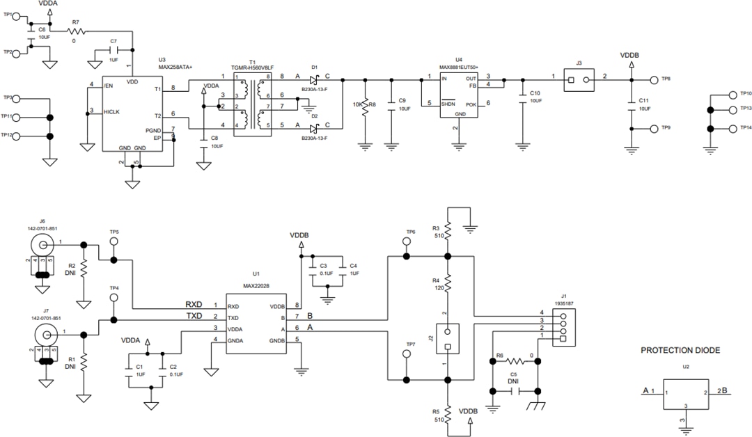 Schematic - Analog Devices Inc. MAX2202X Evaluation Kit