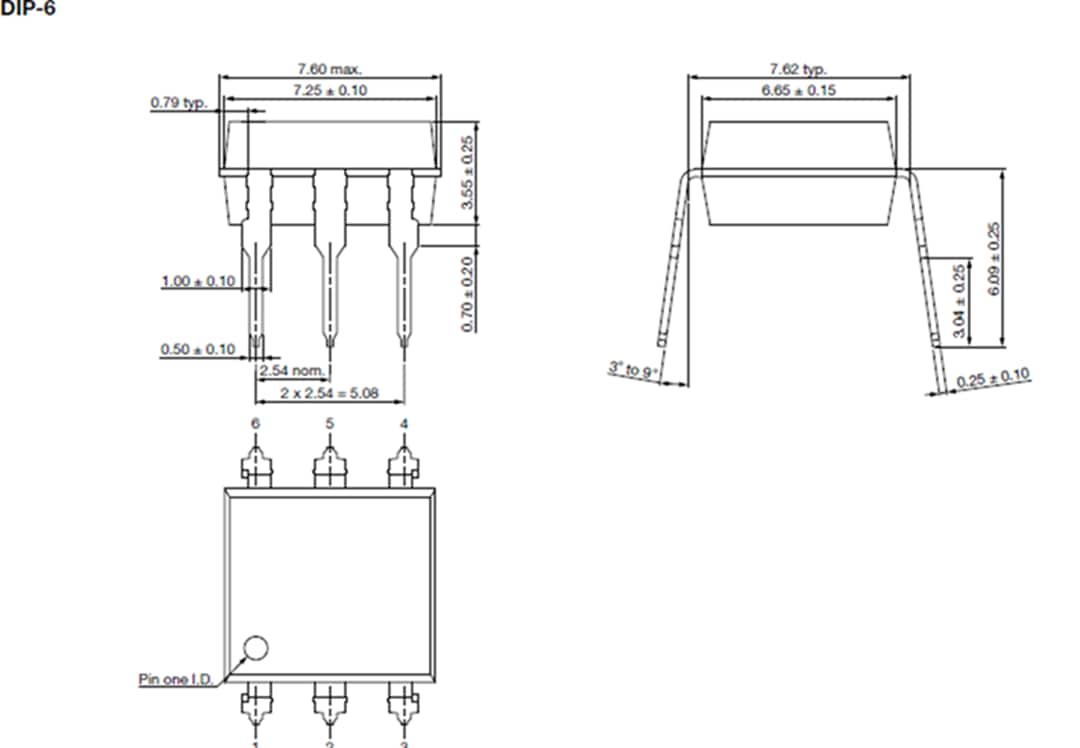 Mechanical Drawing - Vishay LH1525 Solid-State Relay (SSR)