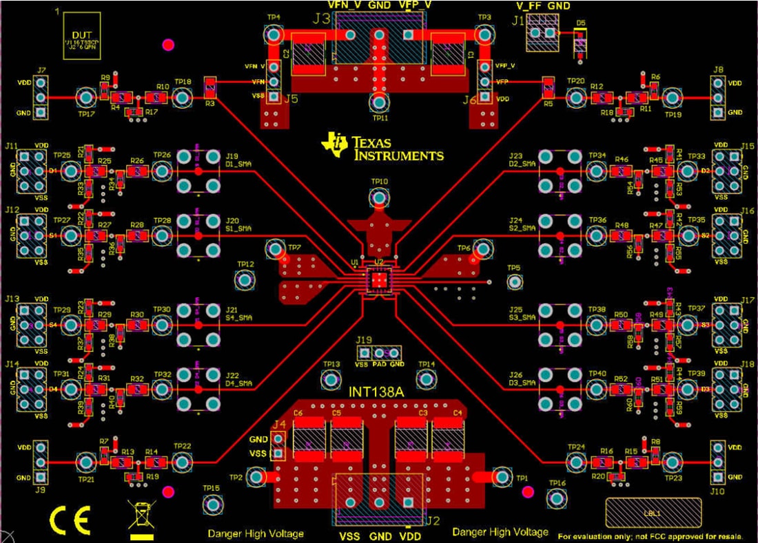 Mechanical Drawing - Texas Instruments MUX741-746EVM Switches Evaluation Module