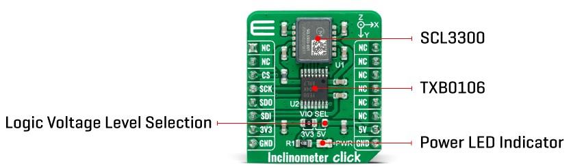 Mikroe Inclinometer Click