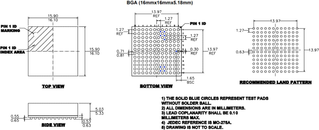 Mechanical Drawing - Monolithic Power Systems (MPS) MPM3690-30A & MPM3690-30B DC-DC Power Modules