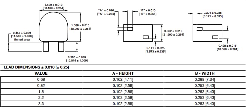 Vishay / Dale IHXL-1500VZ-5A High Current Through-Hole Inductors
