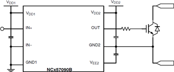 Application Circuit Diagram - onsemi NCD57090 & NCV57090 IGBT/MOSFET Gate Drivers
