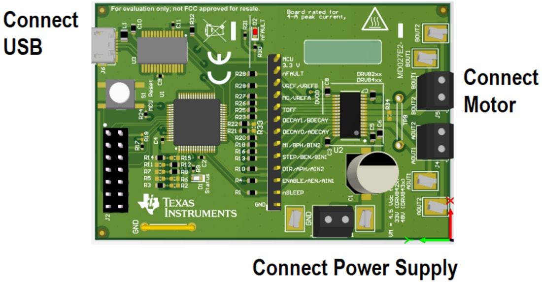 Mechanical Drawing - Texas Instruments DRV8935PEVM Bridge Driver Evaluation Module