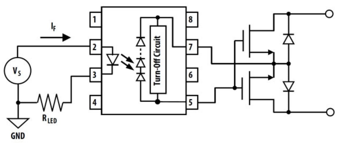 Application Circuit Diagram - Broadcom ACPL-K308U Industrial Photovoltaic MOSFET Driver