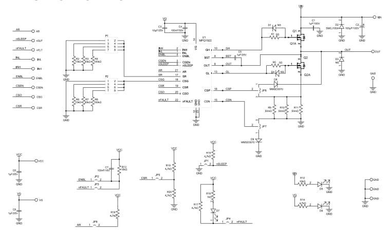 Schematic - Monolithic Power Systems (MPS) EVQ1922 Evaluation Board