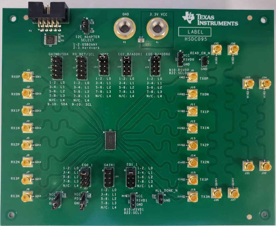 Mechanical Drawing - Texas Instruments DS320PR810-SMP-EVM Redriver Evaluation Module