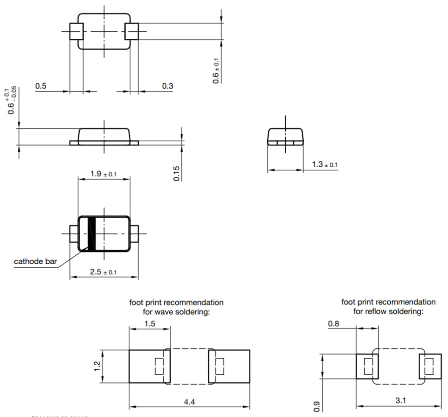 Mechanical Drawing - Vishay Semiconductors BAT165 Small Signal Schottky Diodes