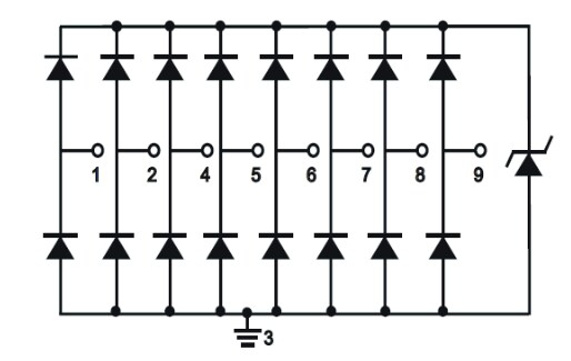 Block Diagram - Littelfuse SC7538-08UTG 0.3pF TVS Diode Arrays