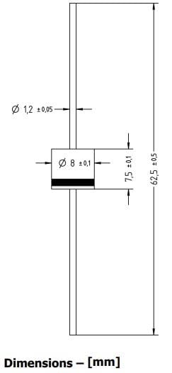 Mechanical Drawing - Diotec Semiconductor P1000x Standard Recovery Rectifier Diodes