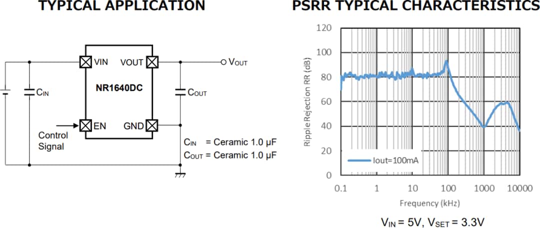 Application Circuit Diagram - Nisshinbo NR1640 Ultra-Low-Noise Voltage Regulator