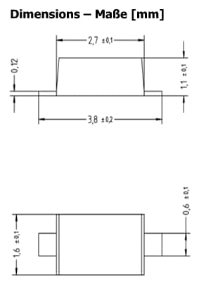 Mechanical Drawing - Diotec Semiconductor BZT5 Zener Diodes