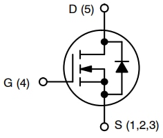 Schematic - onsemi NTMFWS1D5N08X Single N-Channel MOSFET