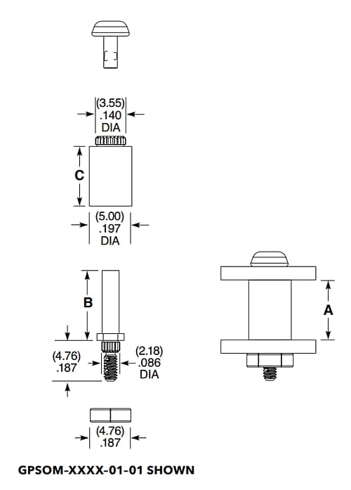 Chart - Samtec GPSOM SureWare™ Micro Guide Post Standoffs