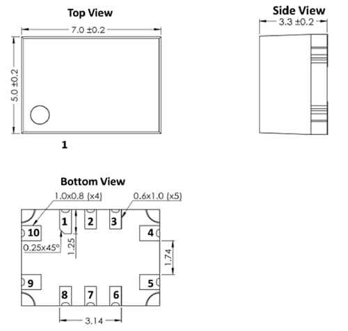 Chart - ECS ECOC-7050 LVCMOS SMD OCXO Oscillators