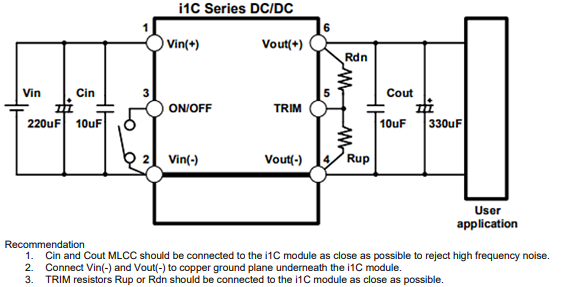 Application Circuit Diagram - TDK-Lambda i1C 200W DC-DC Non-Isolated Buck-Boost Converters