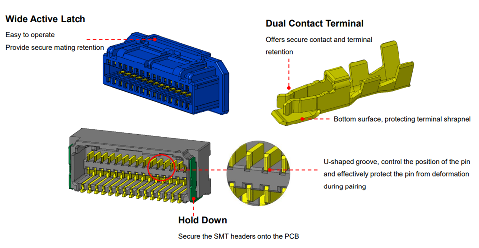 Mechanical Drawing - Amphenol FCI DensiMate™ 1.25mm Double Row Connectors
