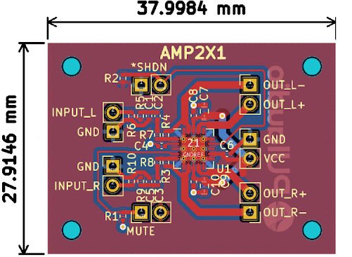 Infographic - PUI Audio AMP2X1 2-Channel Audio Amplifier Board