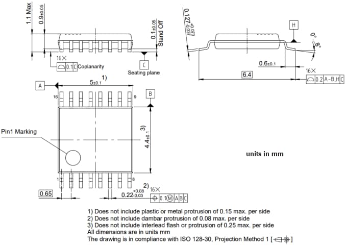 Mechanical Drawing - Infineon Technologies TLE4802 XENSIV™ Inductive Position Sensor